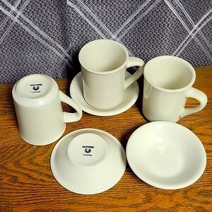 Vintage Ultima China Restrauntwear 3 Cups & 3 Bowls